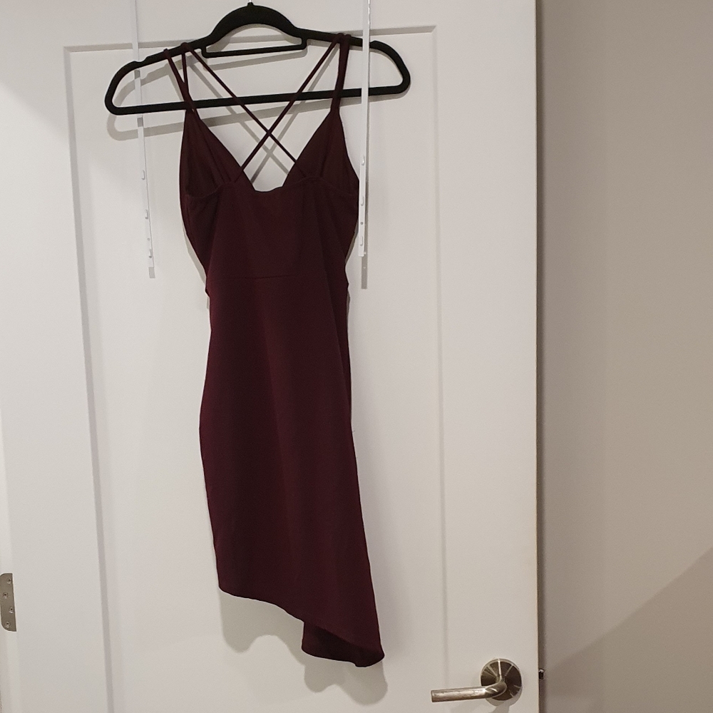 Asymmetrical cross back dress